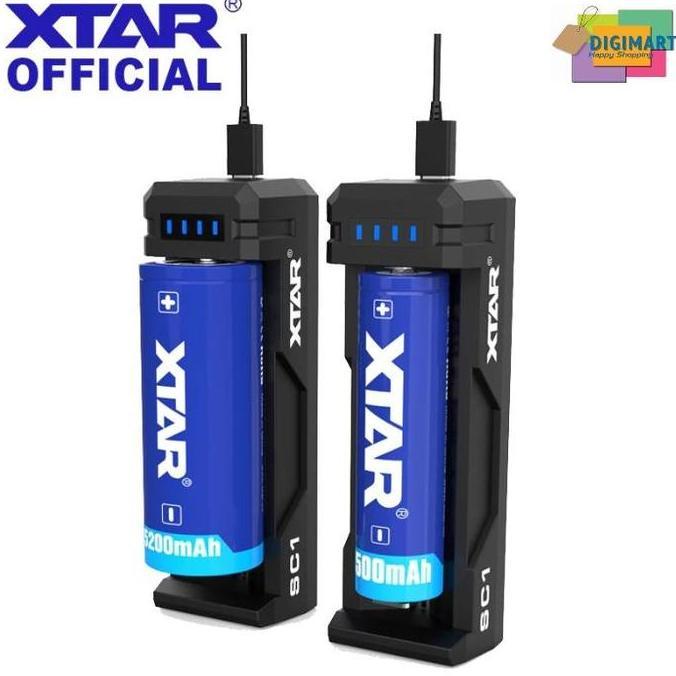 Xtar Sc1 Charger Baterai 1 Slot For Li-Ion 18650 18700 20700 26650
