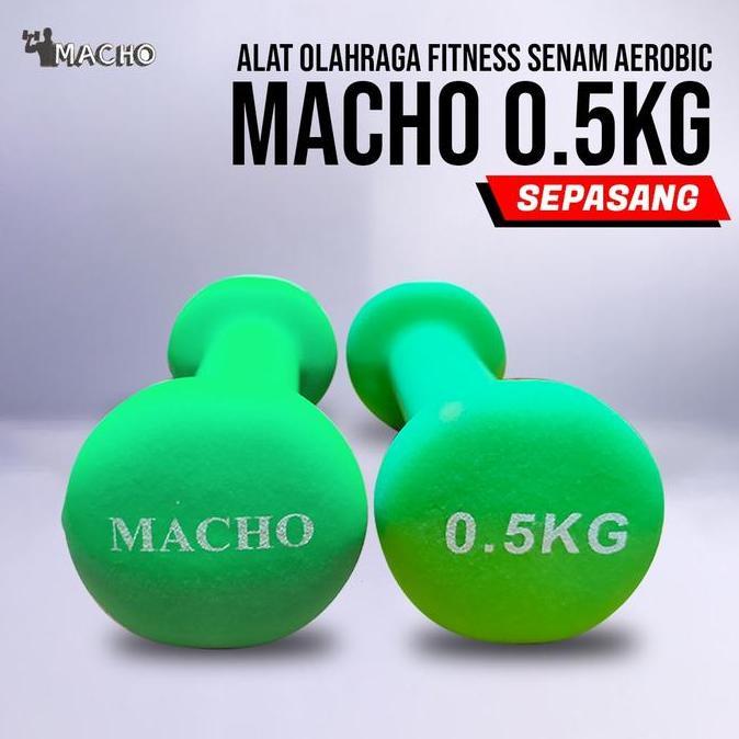 Dumble Barbell Dumbel Fitness Senam Gym Neoprene Anti Slip Macho 0.5kg