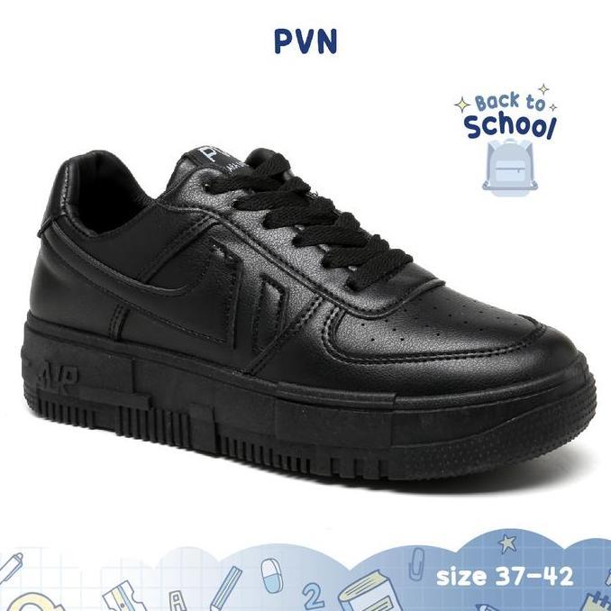 Pvn Kara Old Skool Sneakers Wanita Sepatu Sekolah Hitam Black - 155