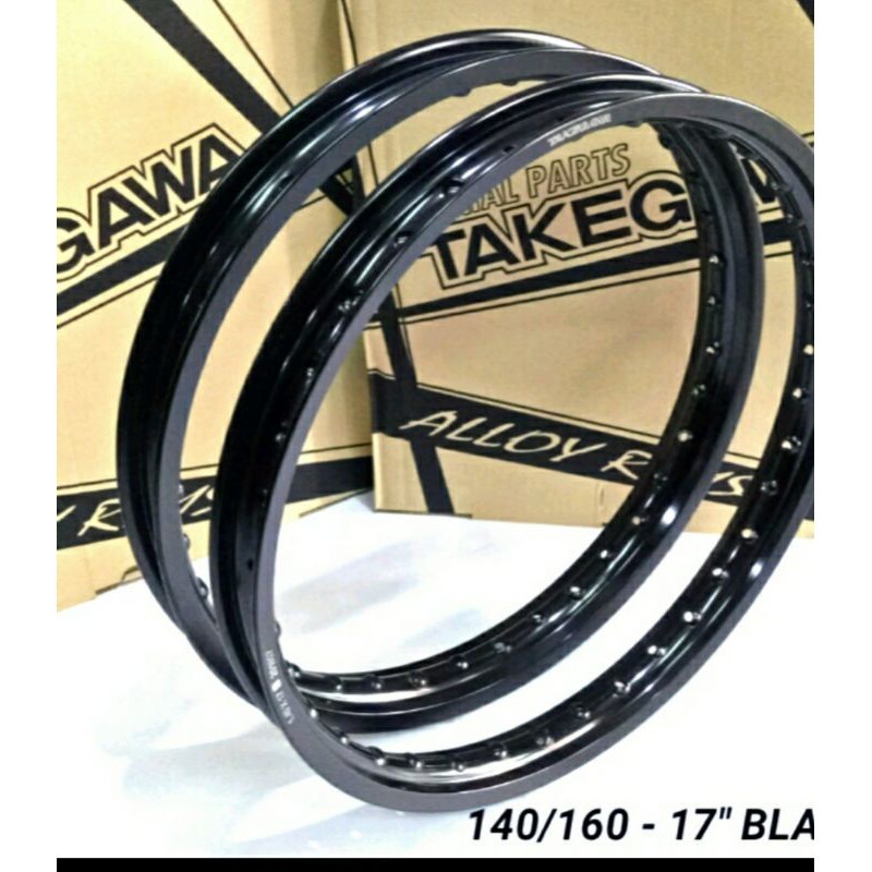 SATUAN / SEPASANG VELG TAKEGAWA UK.140/160 RING 17 HITAM
