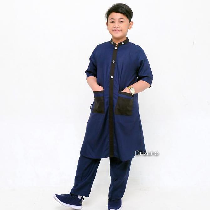 Set Baju Koko Anak Cowok Orizano Model ARKA Toyobo Fodu Import - Lengan Pendek - Lebaran