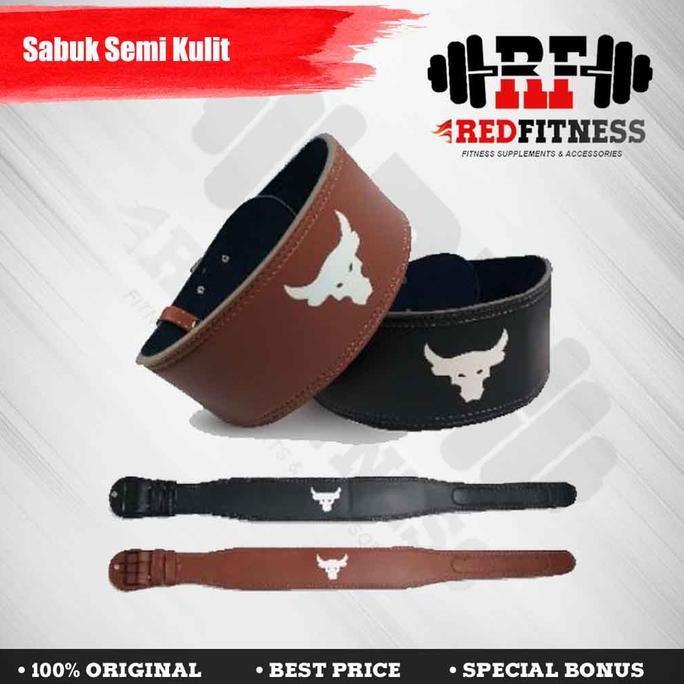 Sabuk Fitness Gym Bahan Semi Kulit / Weight Lifting Belt Fitnes