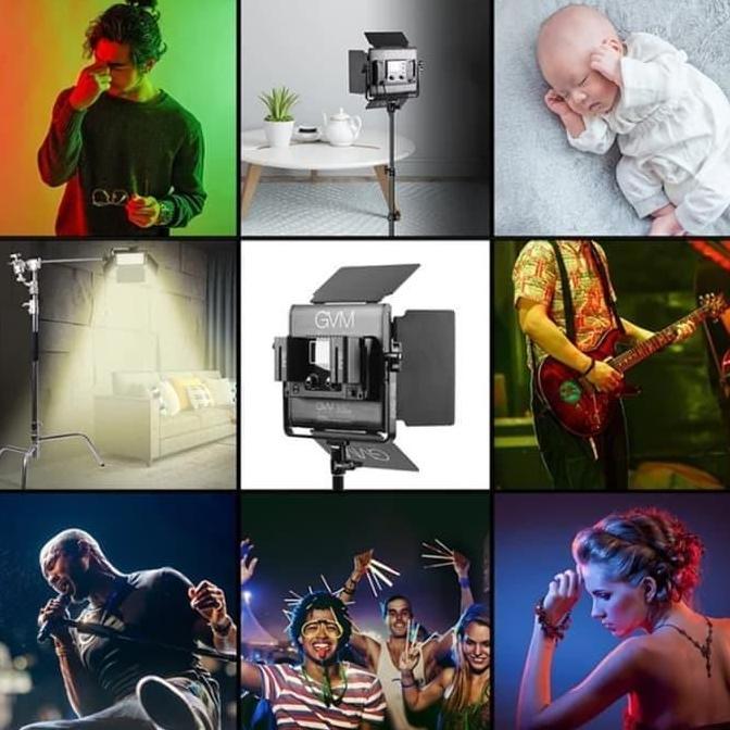 Paket Lampu Video LED Studio Vlog GVM GVM-800D-RGB GVM 800D-RGB Light