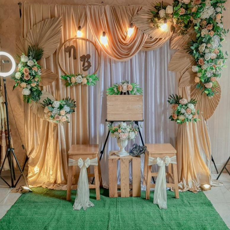 Backdrop lamaran nikahan dan aqiqah {sewa} Termurah