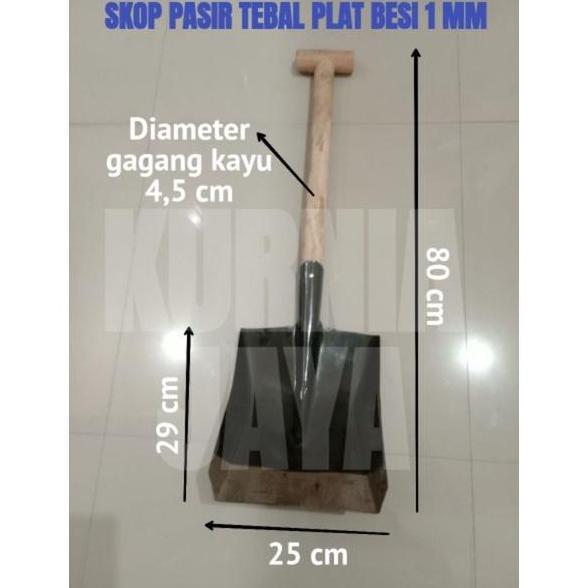 skop pasir polos tebal plat besi 1 mm / skop murah