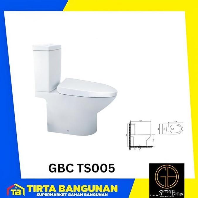 Promo GERMANY BRILLIANT GBC TS005 SYPHONIC TWO PIECE TOILET KLOSET, WC DUDUK Putih COD