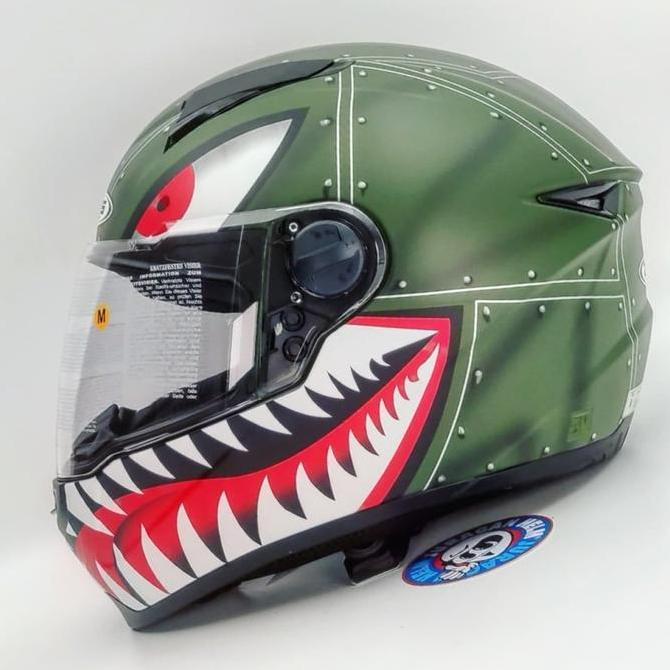 Zeus Zs811 Z811 Al38 Flat Green/Silver Full Face