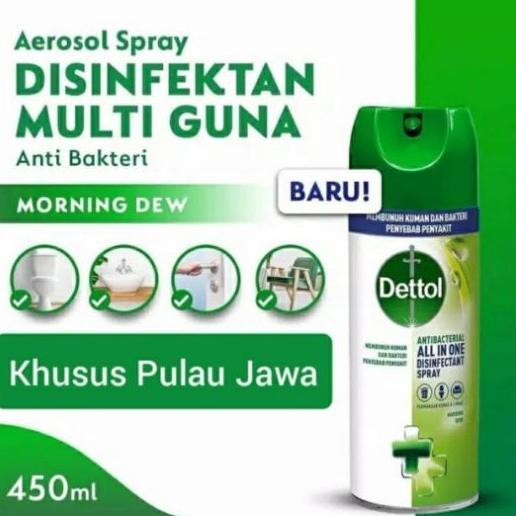 Dettol Disinfectant Spray 450ml Hijau Biru Botol Aerosol Anti Bakteri