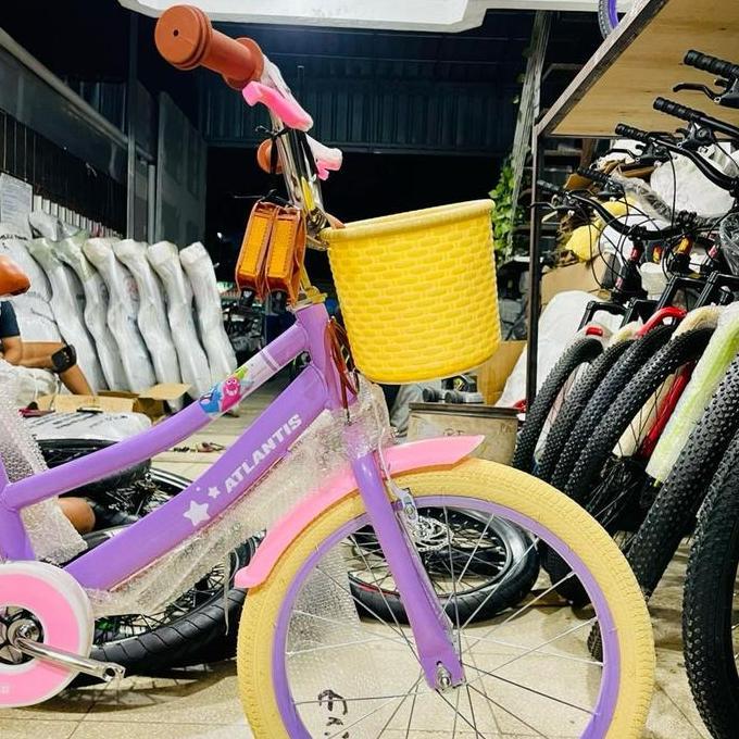 Terbaru Sepeda Anak Cewe Mini 12 16 18 Inch Atlantis (Classic)(Ban Putih)(Roda Bantu) - By : Atlanti