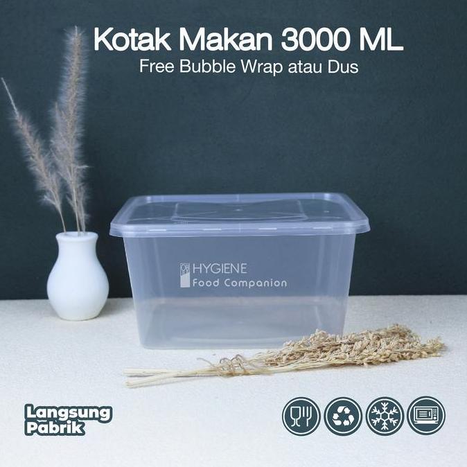 Thinwall 3000 ML Persegi | Kotak Makan 3000ML Plastik