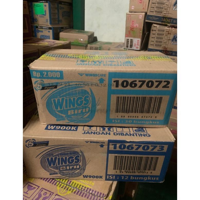 Sabun Cream Wings Biru 1 Dus Isi 30 Sachet