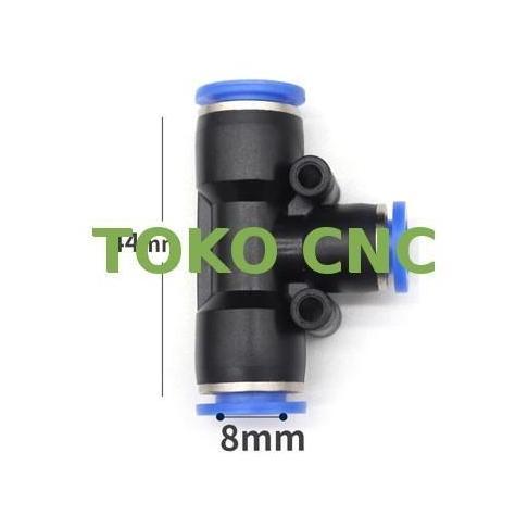 8 mm Tee Fitting T Slip Lock 8mm pneumatic Selang 8mm KB63