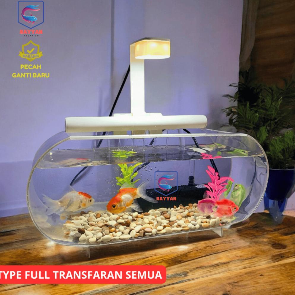 AQUARIUM JUMBO FULL AKRILIK TRANSFARAN UKURAN 35 X 15 X 15 LENGKAP TINGGAL PAKAI (JUMBO T)