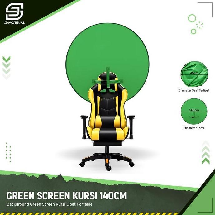 Background Green screen Kursi Portable Lipat Bulat