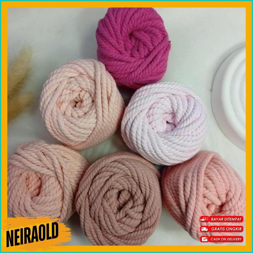 50% Off 4 Mm Tali Benang Katun Macrame Murah Warna Pastel Berat 100 Gram Ukuran 4 Mm