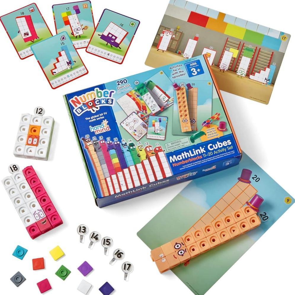 hand2mind Numberblocks MathLink Cubes 11-20 Activity Set, 30 Numberblocks Activities