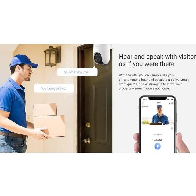Ezviz H8C 4MP 2K+ Outdoor CCTV Pan & Tilt Wifi IP Camera Auto Tracking CCTV Outdoor Anti Air