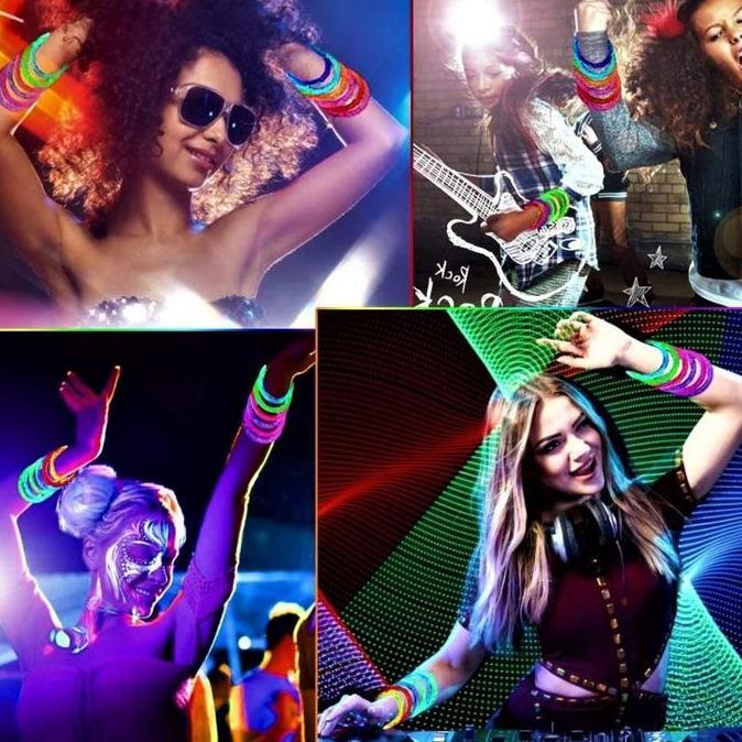 SHISHIO Isi2 Gelang Akrilik Lampu Led Gelang Led Acrylic Wristband Gelang Led Konser Karnaval