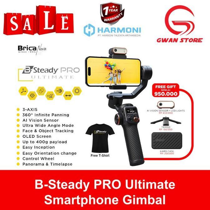 Brica B-Steady BSteady PRO Ultimate Smartphone / HP Gimbal Stabilizer