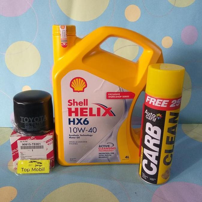 CHALK Paket oli Shell HX6 10W-40 Kijang 4K 5K 7K Corolla KE 20 30 70 DX (3)
