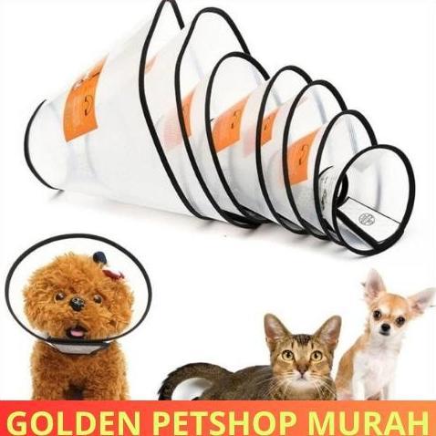 GOLDENPM Collar ELIZABETH Kucing Leher Kucing Anti Jilat Corong Kucing Collar Anjing Jumbo Pet Colla