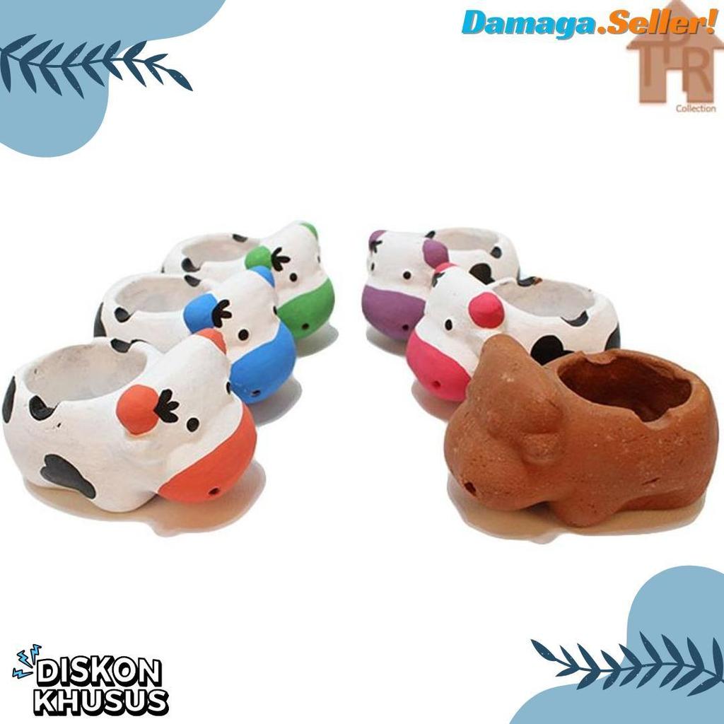 Diskon Kemerdekaan Prakarya - Asbak Mini Sapi Tanah Liat Edukatif