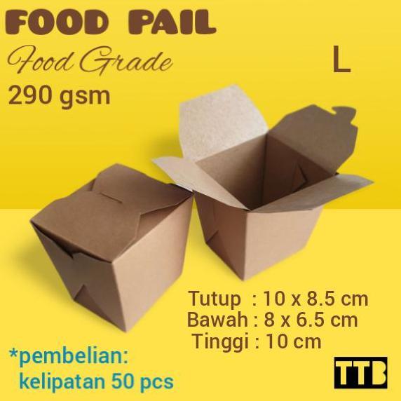 New- Food Pail Box Kraft - Kotak Kemasan Food Pail - Dus Food Pail - Size L
