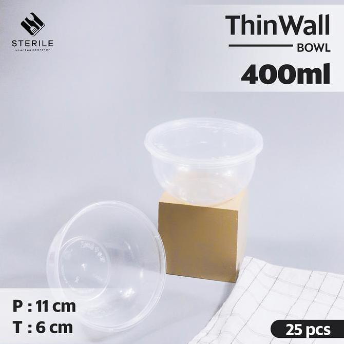 New- cup puding 400 ml / mangkuk plastik 400 ml thinwall / bowl 400 ml