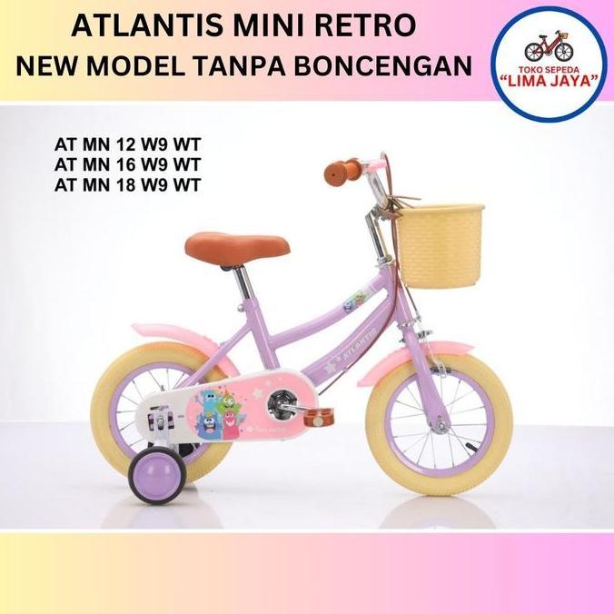 Terbaru Sepeda Anak Model Retro Classic Untuk Anak Perempuan Cewe Atlantis Keranjang Tanpa Boncengan
