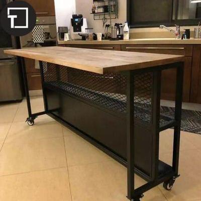 Island Table Kitchen Kayu Besi Furniture