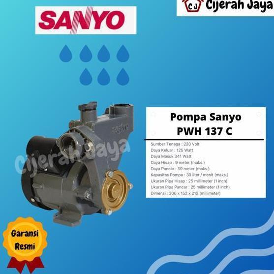 Pompa Air Sanyo Pwh 137 C Pwh13C Pwh-137C / Pompa Air Sanyo Manual Sumur Dangkal