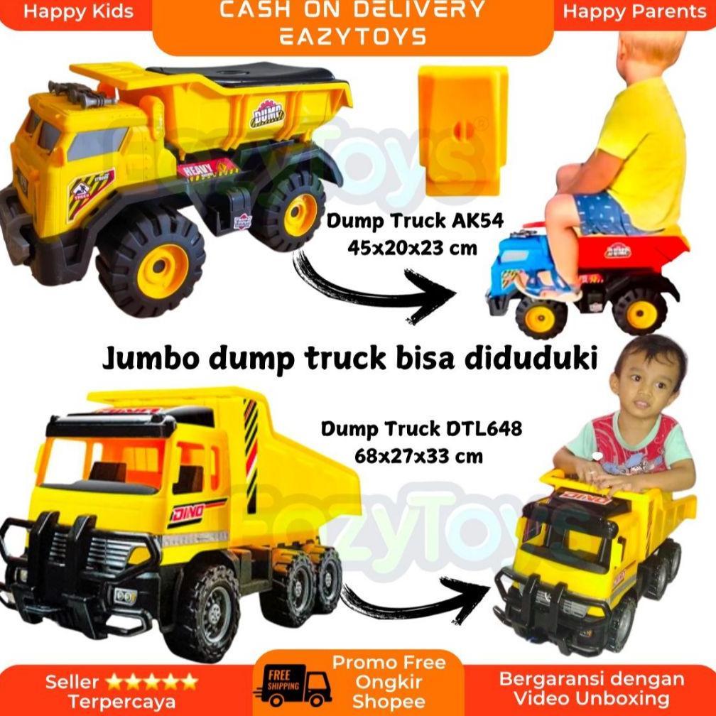BARUU Mobil Truk Mainan Besar DTL 648 Dan AK 54 Mainan Truk Besar Pengangkut Pasir Bisa Diduduki