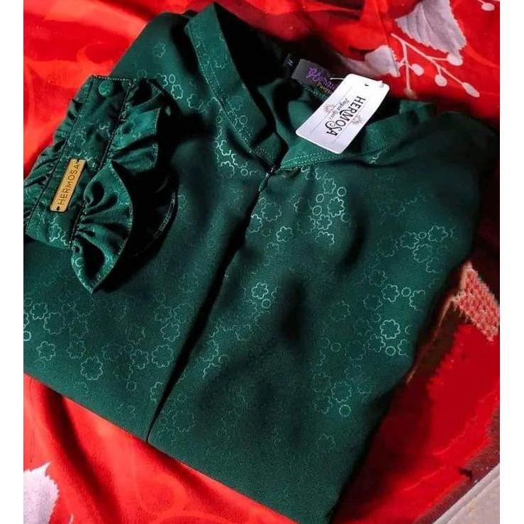 GAMIS HERMOSA MOTIF BISCUIT WARNA HIJAU BOTOL/GAMIS HIJAU TUA HERMOSA/GAMIS HIJAU TUA BISA COD Canti