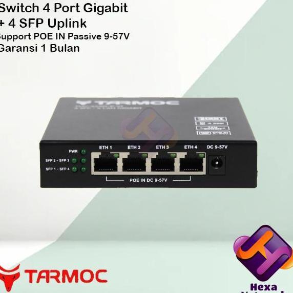 Switch 4 Port Gigabit + 4 SFP Uplink POE | Switch Hub 4 Port Unmanaged