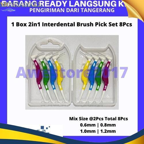 Ready 1 Box Mix 4 Size Interdental Brush 2In1 Sikat Gigi Ortho Behel Kawat