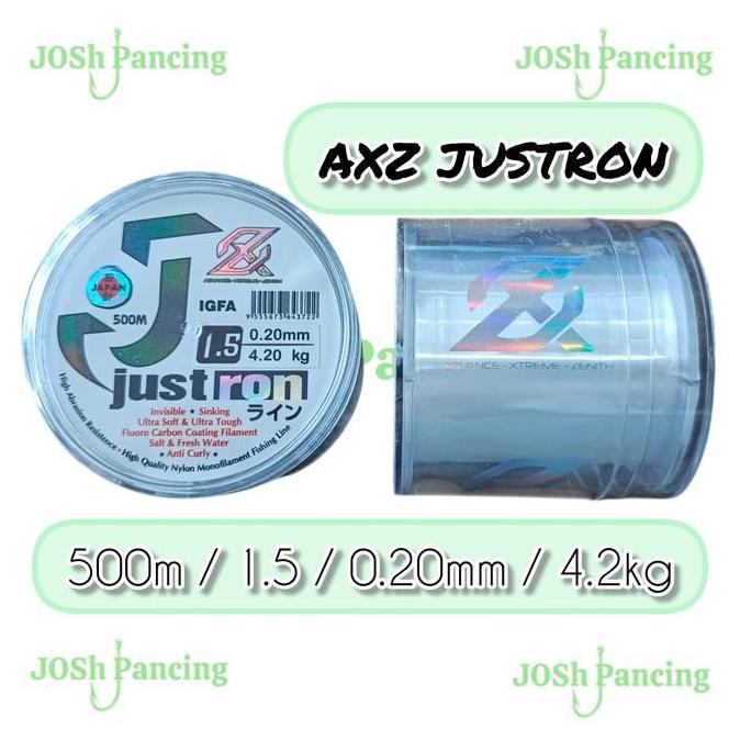Senar pancing AXZ justron 500 meter IGFA cepat tenggelam flourocarbon anti keriting