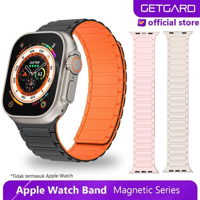 Getgard Tali Jam Magnetik Untuk Apple Watch Ultra 49Mm Series 1-10 Tali Silikon Lembut Ringan Nyaman