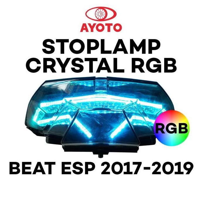AYOTO Stoplamp Crystal RGB Full Set Running Motor Vario Beat FI/ESP & Deluxe LED Kualitas Tinggi Plu