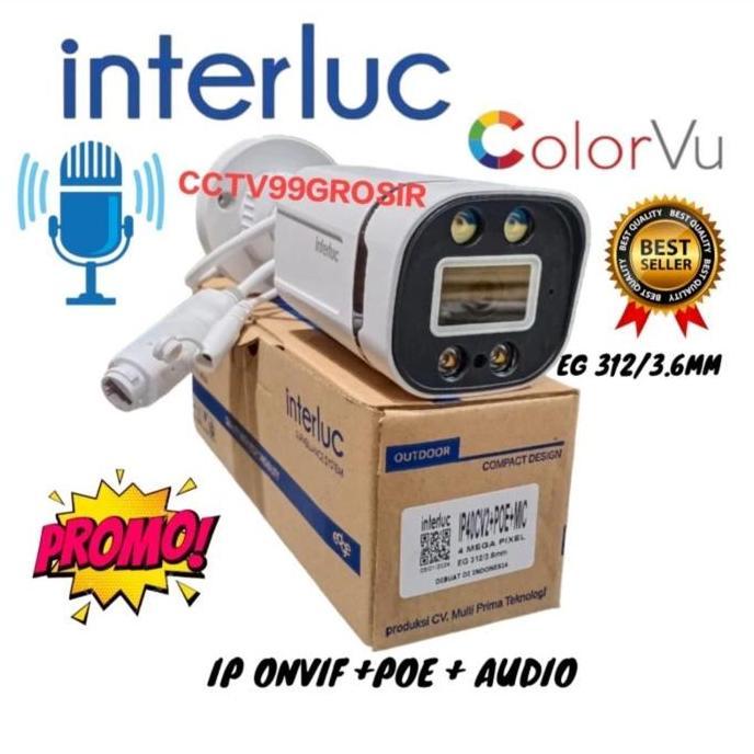 IP CAMERA OUTDOOR 4MP Full Color, Ip Cam Interluc/ Edge POE Audio