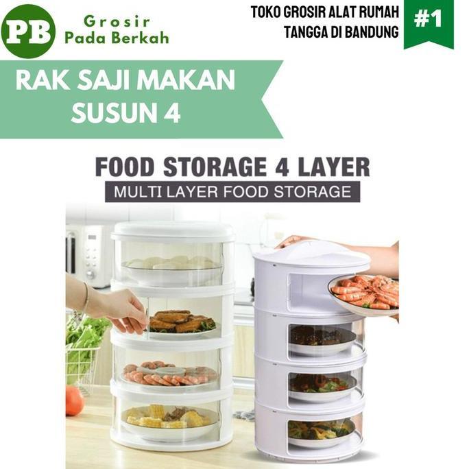 Tudung Saji Redhouse Rak Makan Susun Food Storage Susun 4
