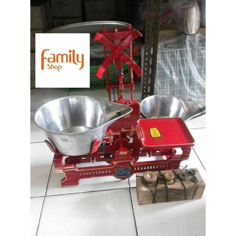 Timbangan Duduk Batu / Kodok / Besi Merk Raja + 1Set Batu Timbangan