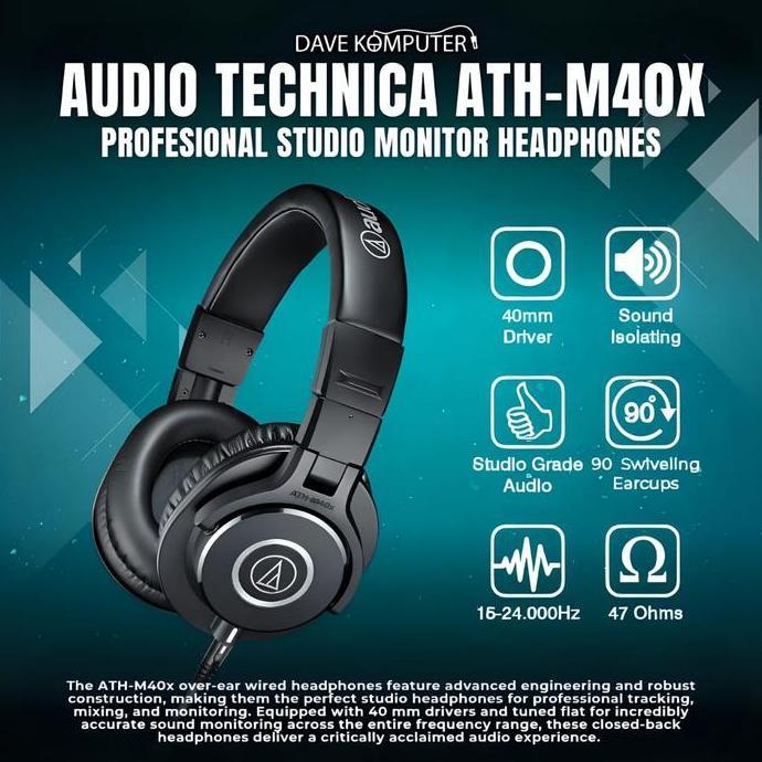 Audio Technica Ath M40X / Ath-M40X Closed Back Headphone