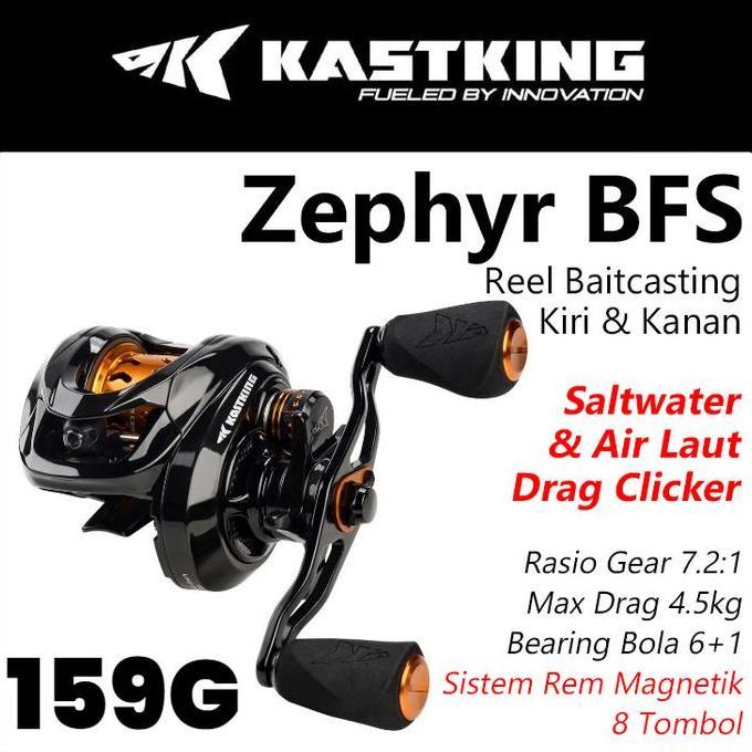 Kastking Zephyr BFS - Gulungan Pancing Casting Serat Karbon, Gulungan Pancing Es Rasio Gigi 7.2:1, V