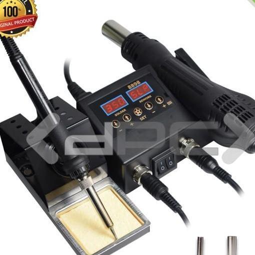 SOLDER UAP 2 IN 1 HOT BLOWER DAN SOLDER ADJUSTABLE 600W MESIN 8898