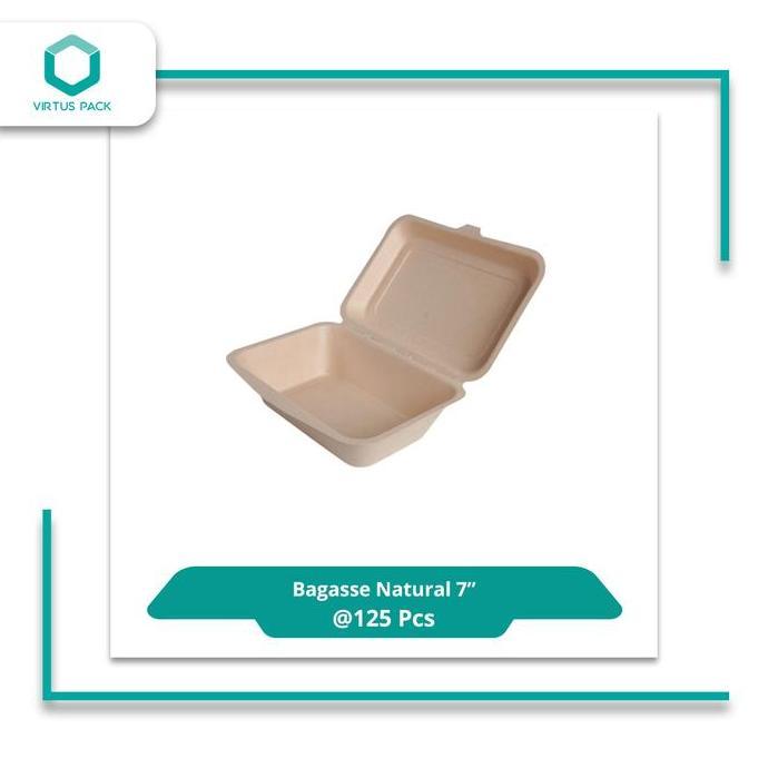 Virtuspack/ Eco Friendly / Lunch Box / Food Box / Bagasse 7" /125 pcs