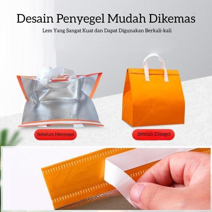 Terbaru (Paket 50Pcs) Tas Thermal Cooler Bag / Cooler Bag Aluminium Foil Thermal / Tas Bekal Makanan
