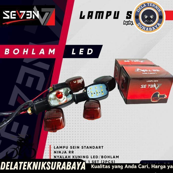 LAMPU SEIN NINJA RR 150 LED RETING STANDART NINJA BOHLAM HITAM 1 SET KANAN KIRI KUALITAS TERBAIK UNI