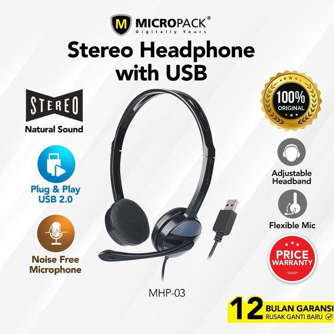 Micropack Stereo Wired Headset with Mic (MHP-03)
