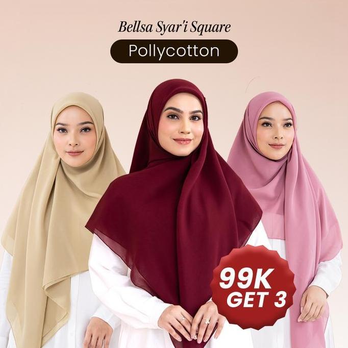 SEVEKIRANA - ZM ZASKIA MECCA HIJAB SYARI BELLSA SEGI EMPAT SQUARE GREY