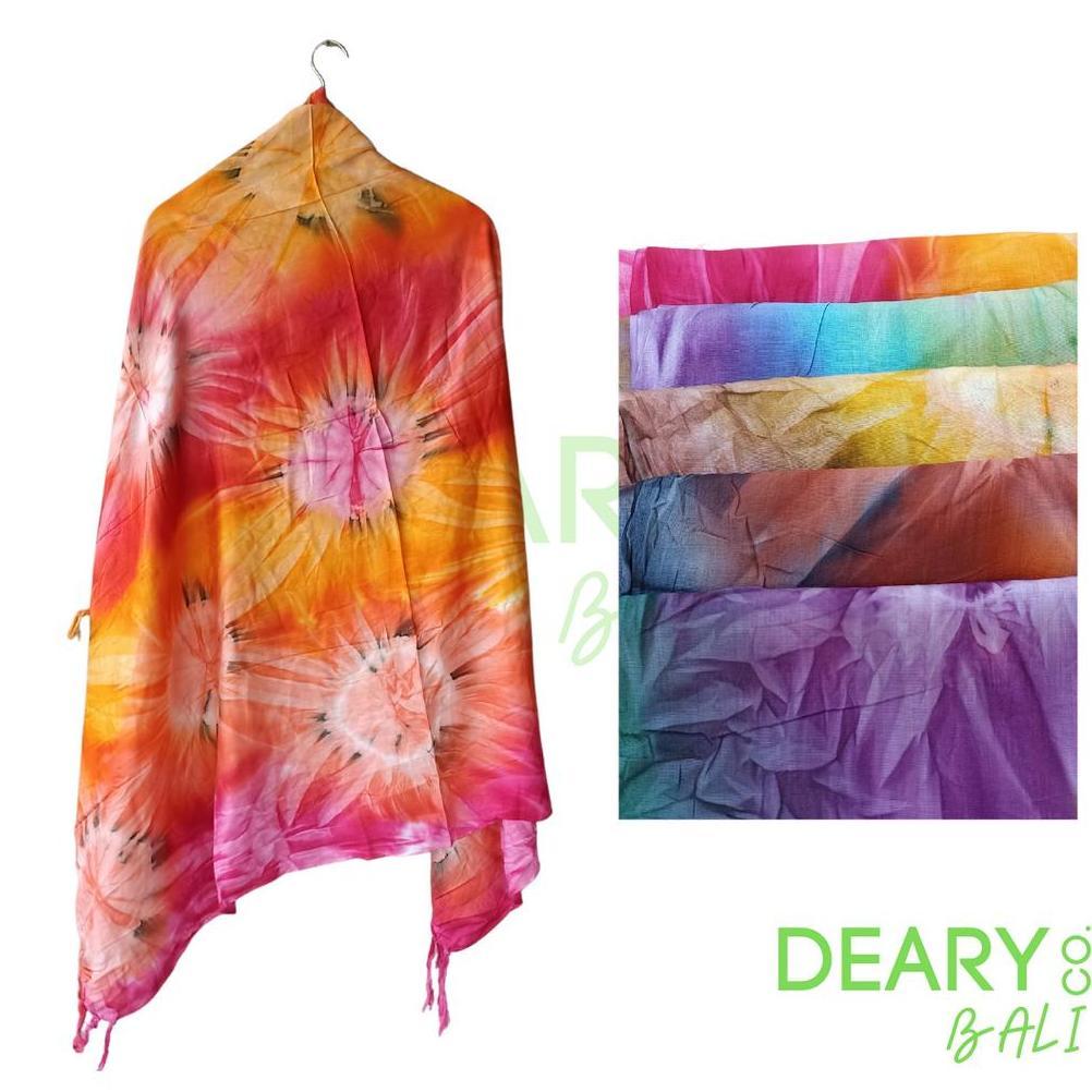 [ anomancollection ] Kain Pantai Bali Motif Tie Dye Pelangi Bahan Rayon Bali Adem